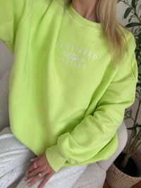 Light Lime Green Stitched Sunkissedcoconut Sweatshirt 100% Cotton