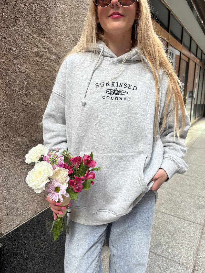 Afternoon Grey Sunkissedcoconut Logo Embroider Hoodie