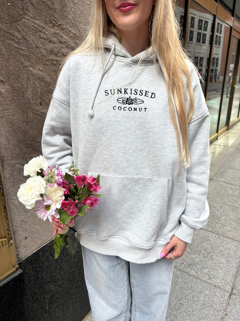 Afternoon Grey Sunkissedcoconut Logo Embroider Hoodie
