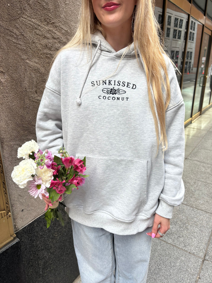 Afternoon Grey Sunkissedcoconut Logo Embroider Hoodie
