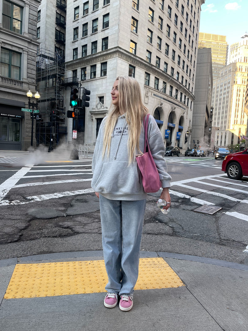 Afternoon Grey Sunkissedcoconut Logo Embroider Hoodie