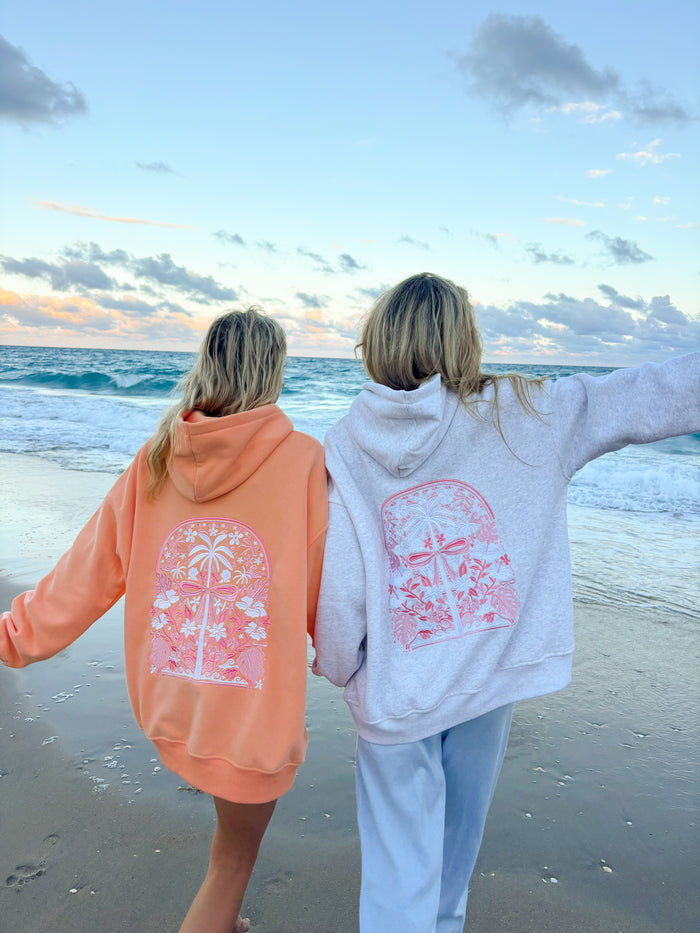 Sherbet Orange Tropical Palms Hoodie