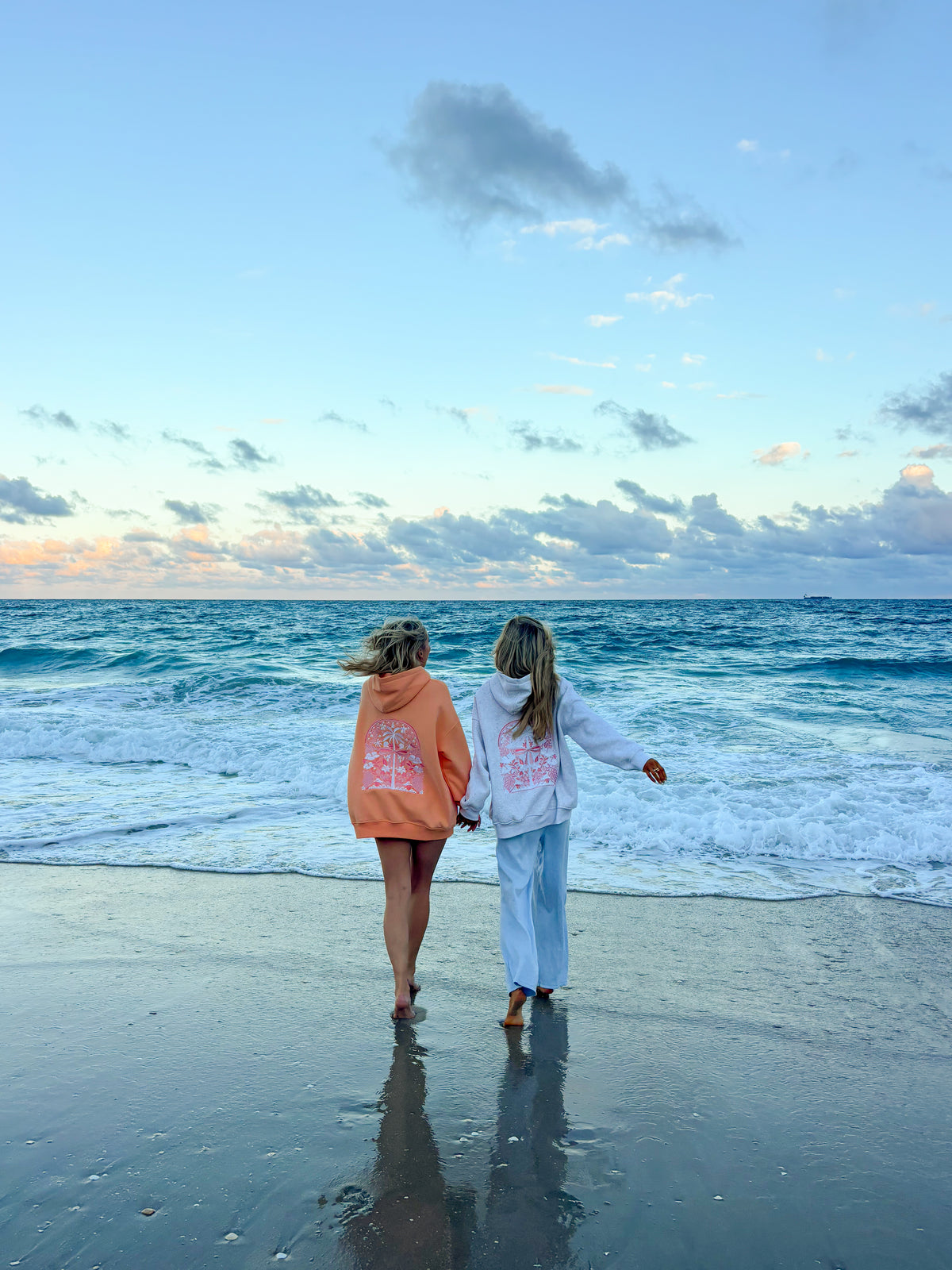 Sherbet Orange Tropical Palms Hoodie