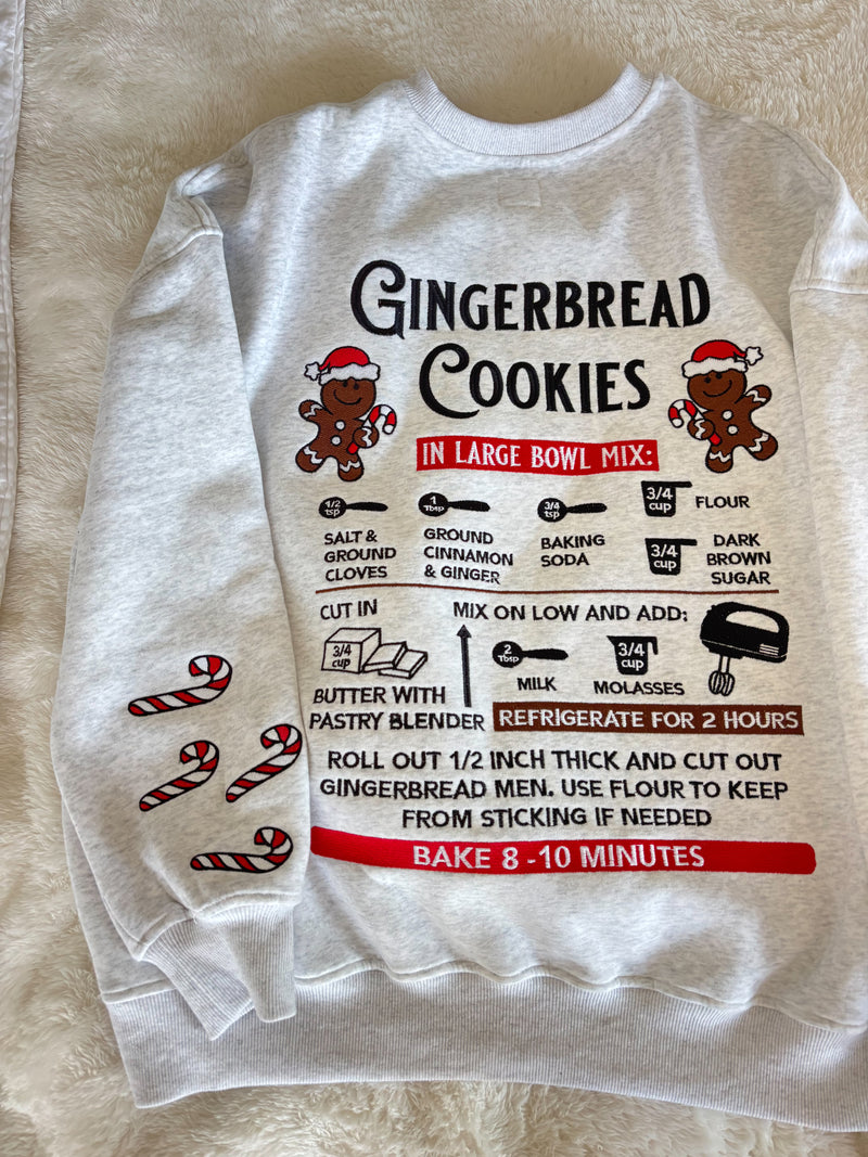 Pearl Grey Gingerbread Recipe Christmas Embroider Sweatshirt
