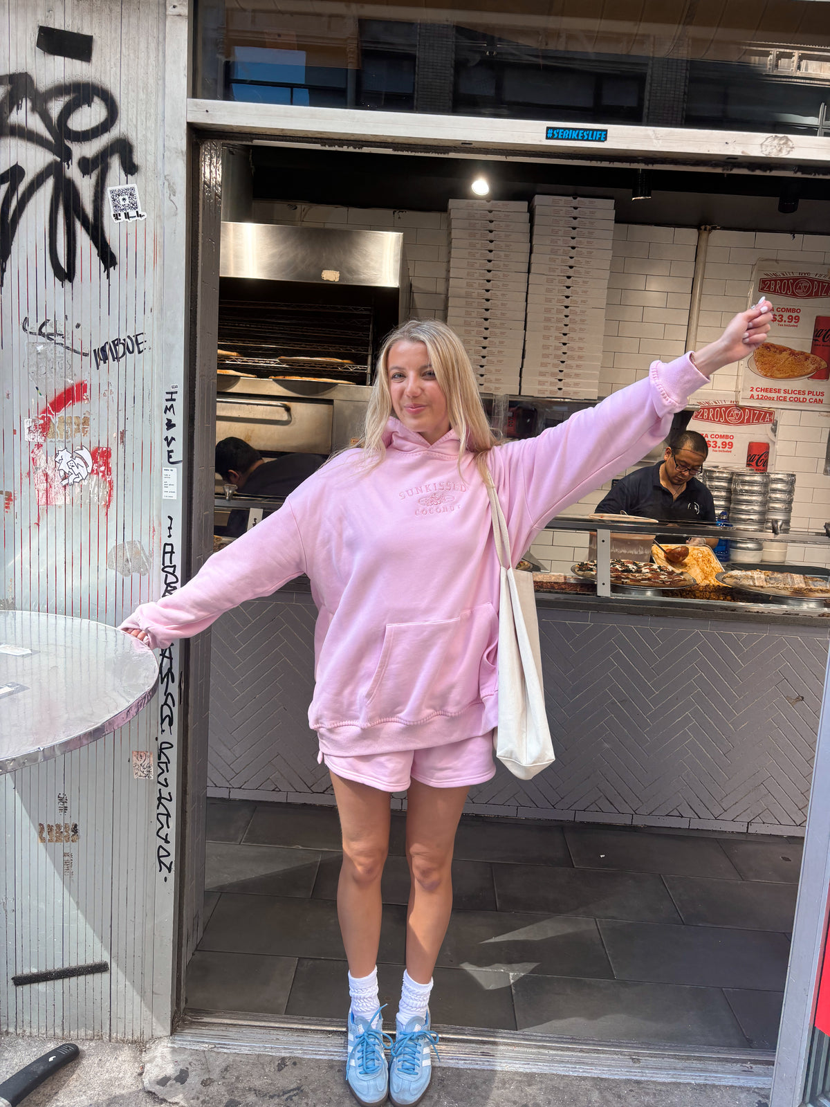 Light Pastel Magenta Stitched Sunkissedcoconut Logo Hoodie 100% Cotton