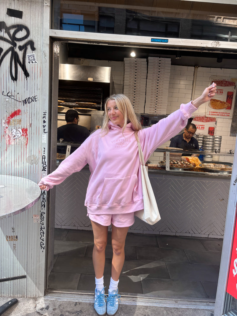 Light Pastel Magenta Stitched Sunkissedcoconut Logo Hoodie 100% Cotton