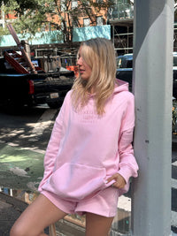 Light Pastel Magenta Stitched Sunkissedcoconut Logo Hoodie 100% Cotton