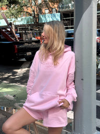 Light Pastel Magenta Stitched Sunkissedcoconut Logo Hoodie 100% Cotton