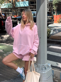 Light Pastel Magenta Stitched Sunkissedcoconut Logo Hoodie 100% Cotton