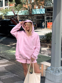 Light Pastel Magenta Stitched Sunkissedcoconut Logo Hoodie 100% Cotton