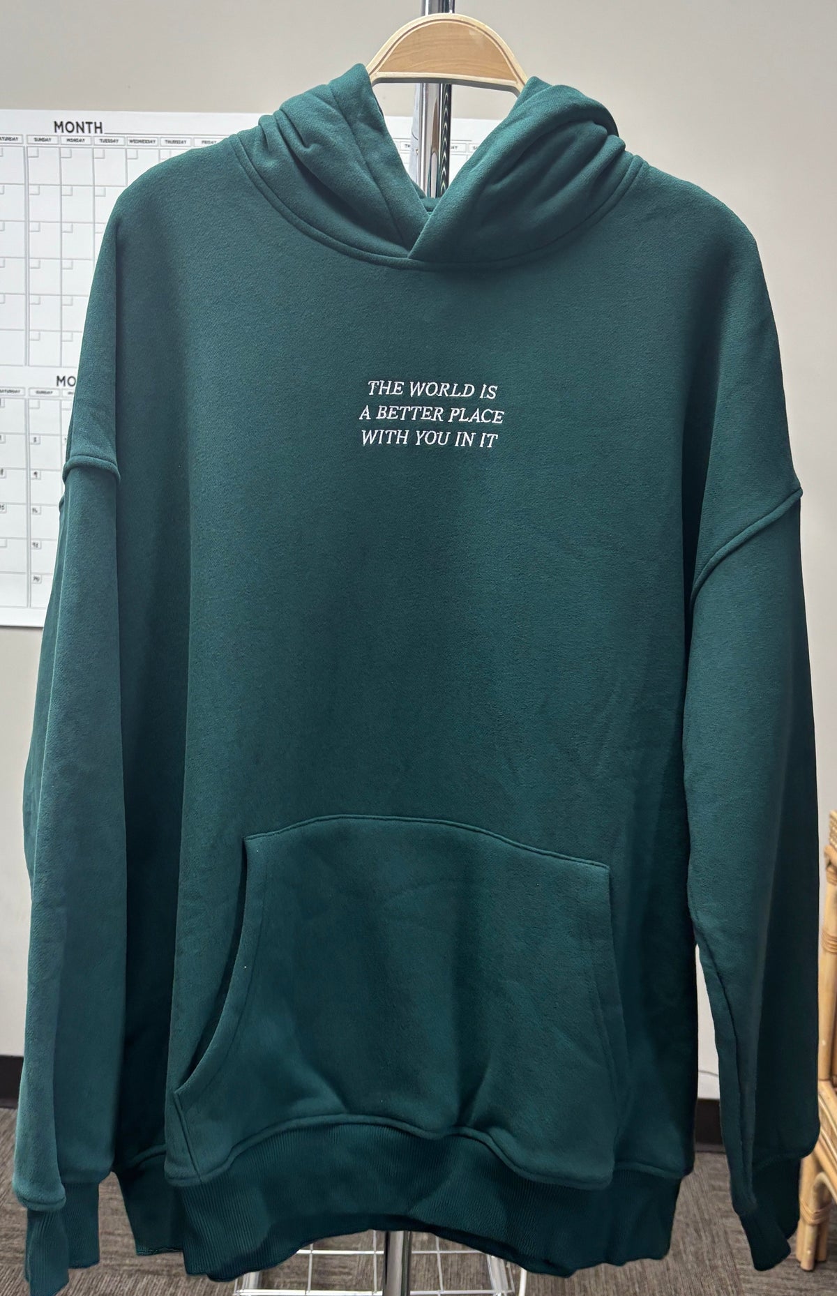 The World Is A Better Place With You In It Embroider Hoodie