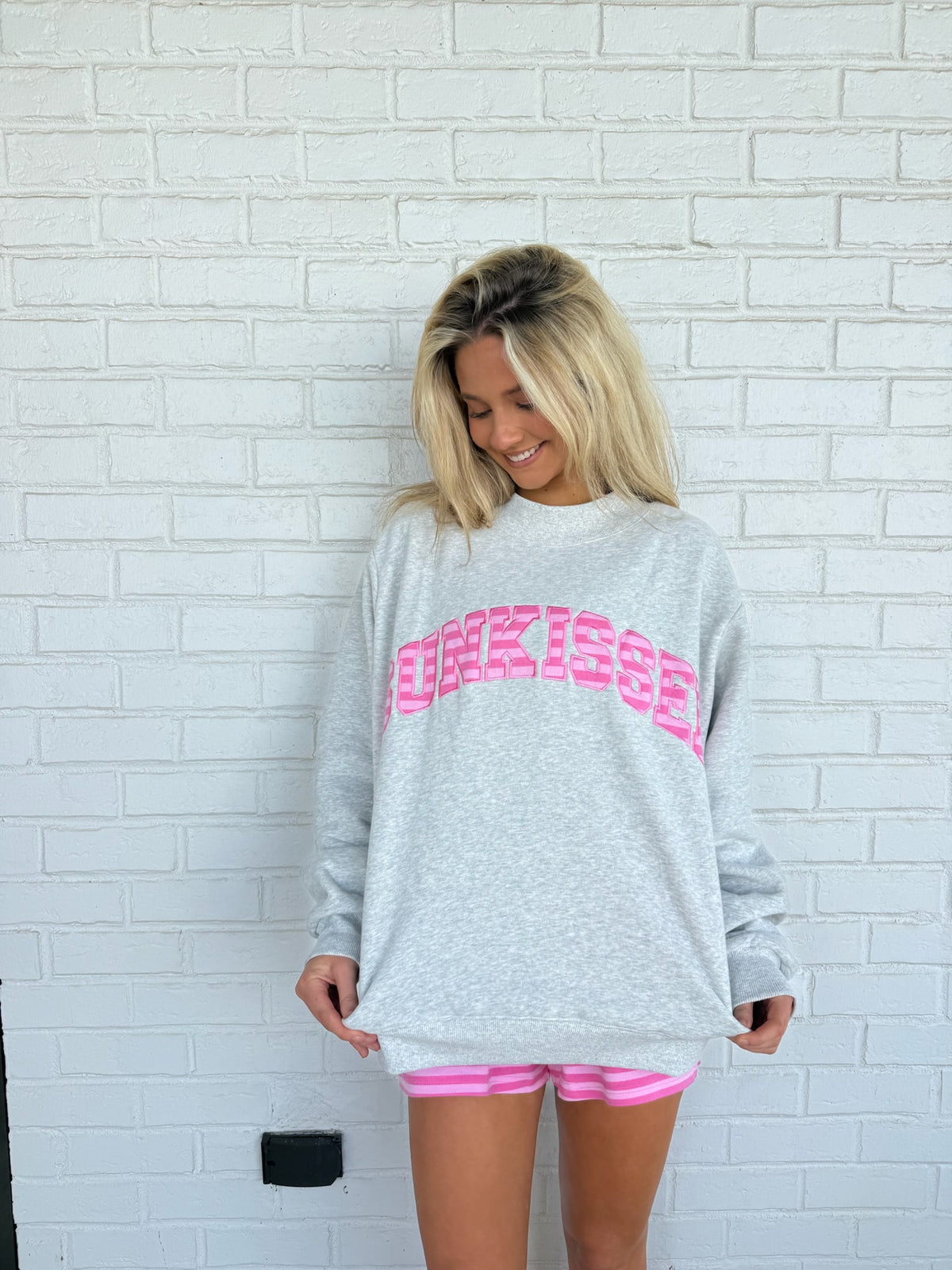 Sunkissed Striped Soft Touch Mockneck Sweatshirt