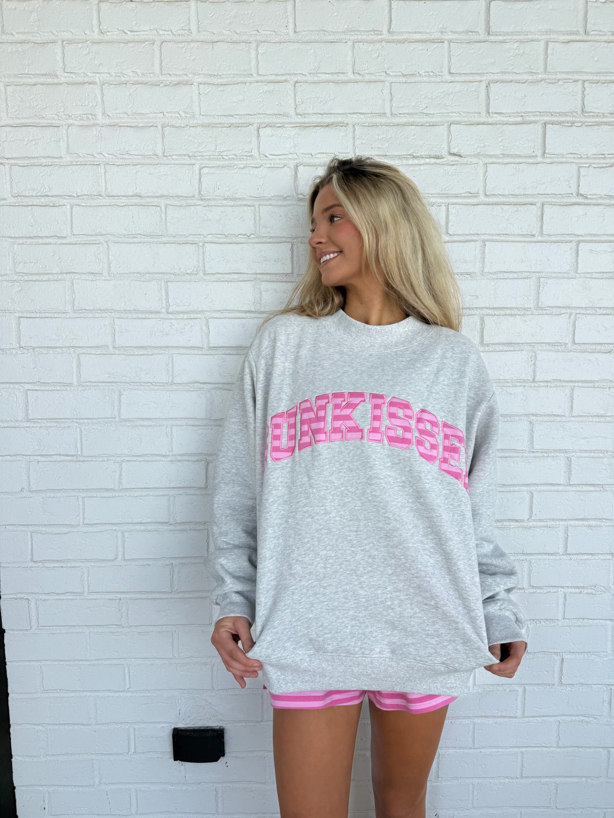 Sunkissed Striped Soft Touch Mockneck Sweatshirt