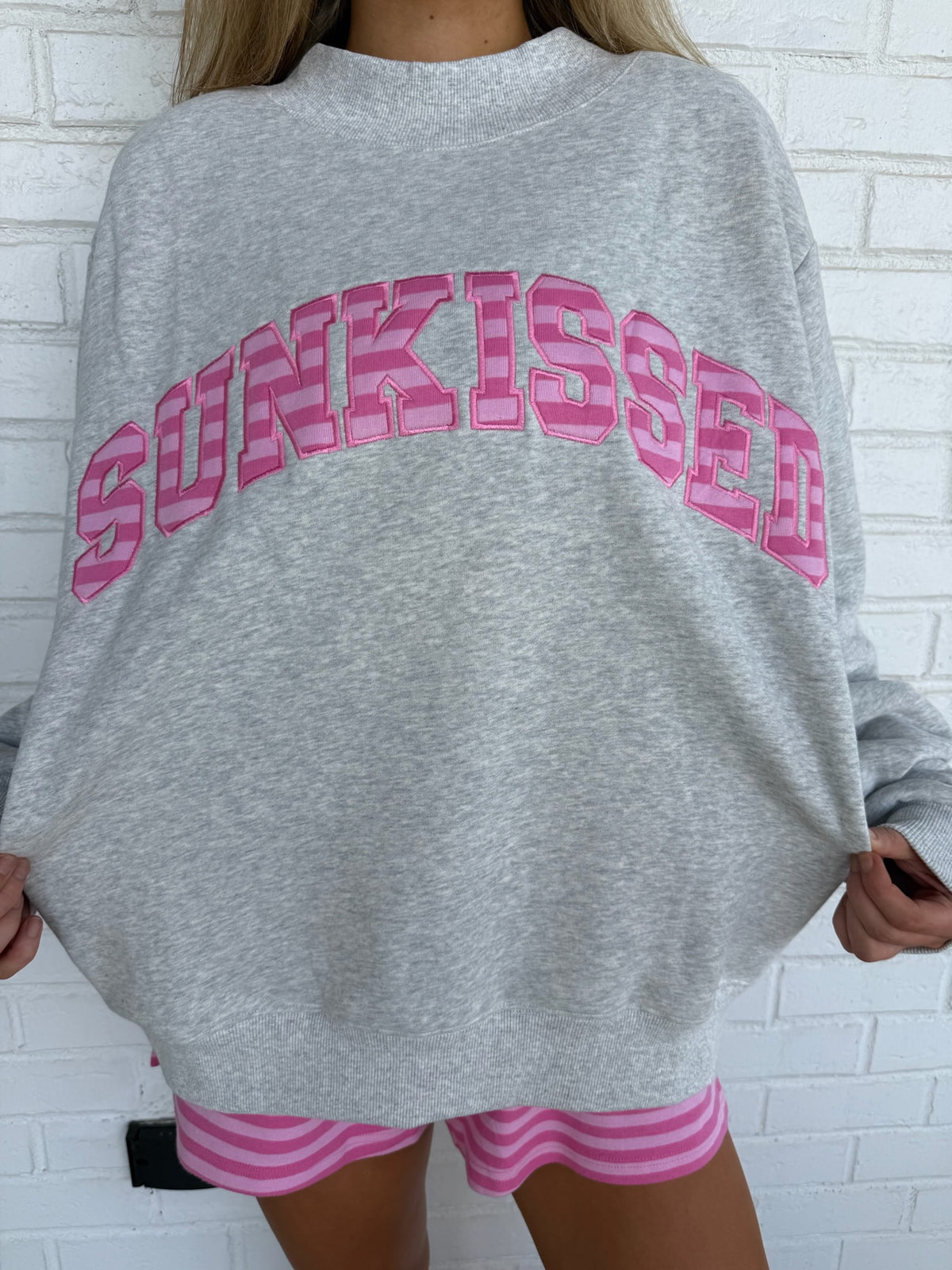 Sunkissed Striped Soft Touch Mockneck Sweatshirt