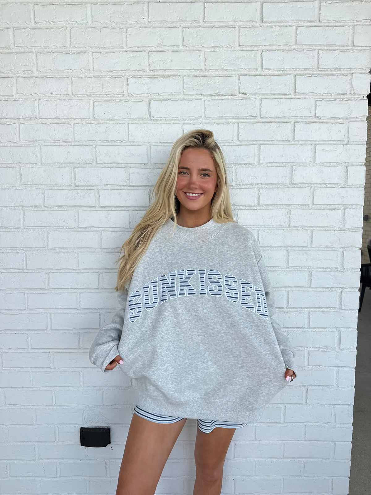 Sunkissed Striped Soft Touch Mockneck Sweatshirt