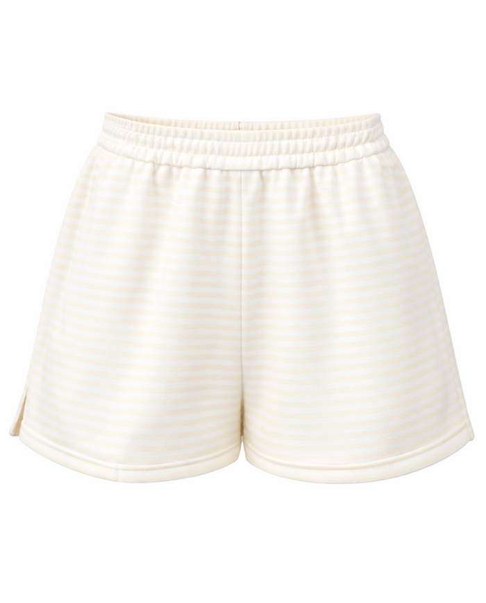 Baby Yellow and White Big Striped Shorts