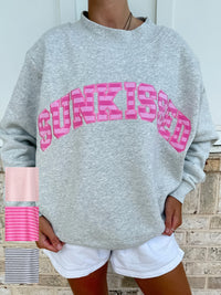 Sunkissed Striped Soft Touch Mockneck Sweatshirt