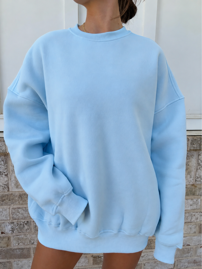Icy Blue Basic Blank Sweatshirt