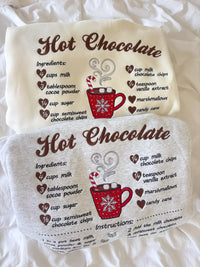 Hot Chocolate Recipe Christmas Embroider Hoodie