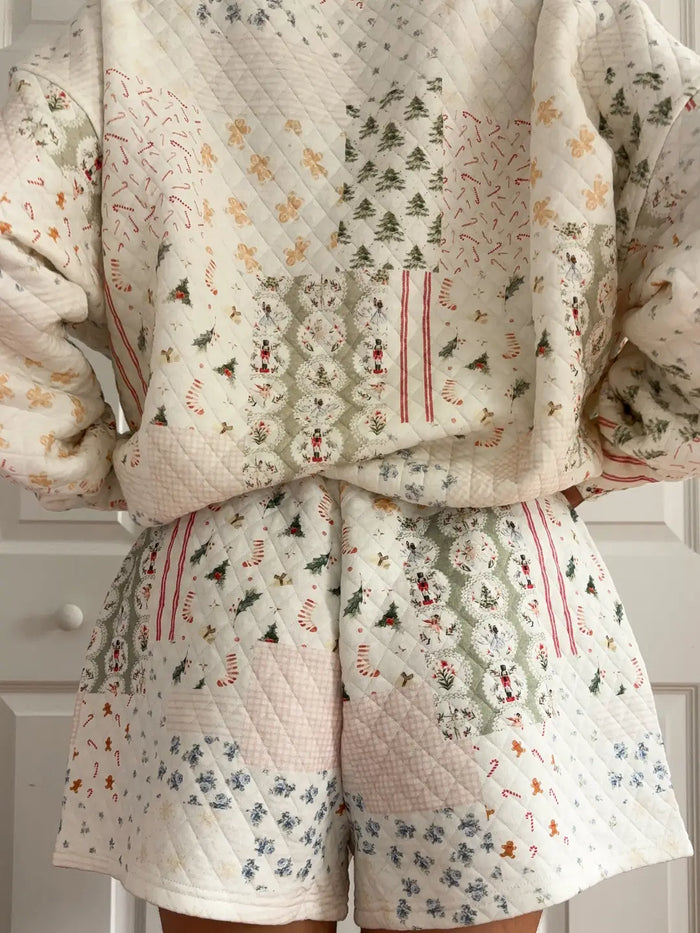 Christmas Holiday Quilted Shorts