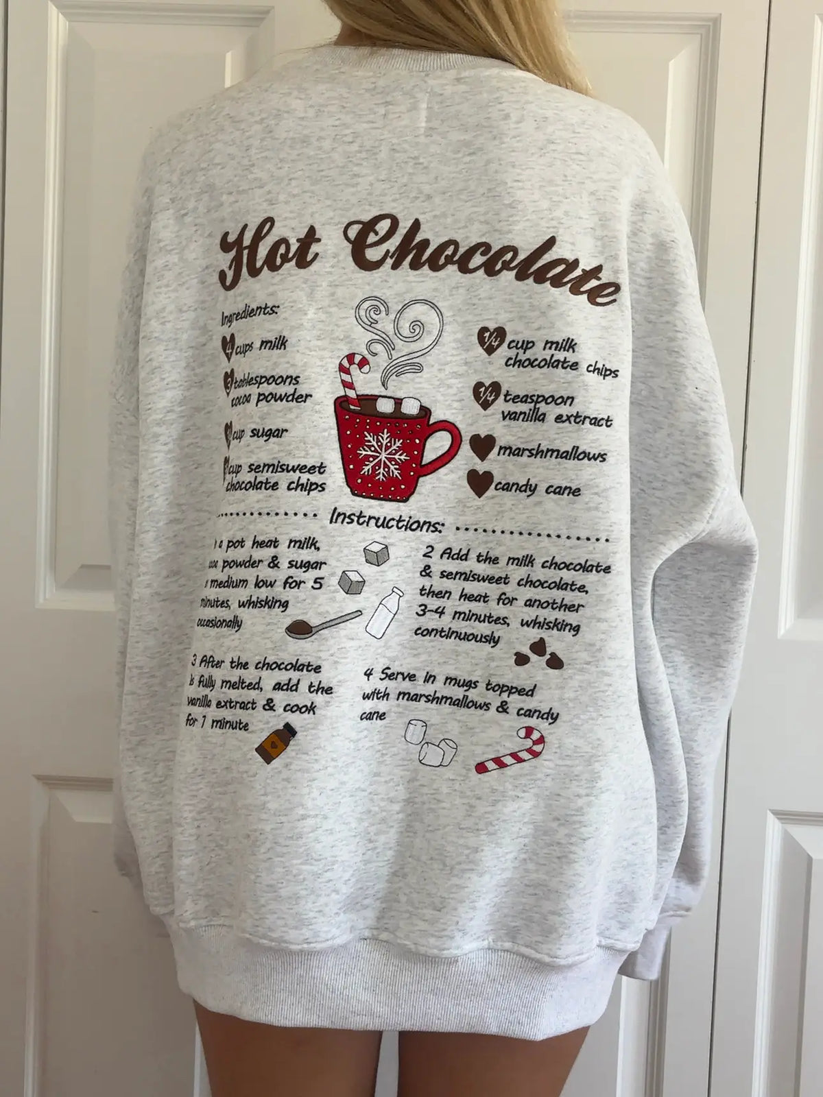 Pearl Grey Hot Chocolate Recipe Christmas Embroider Sweatshirt
