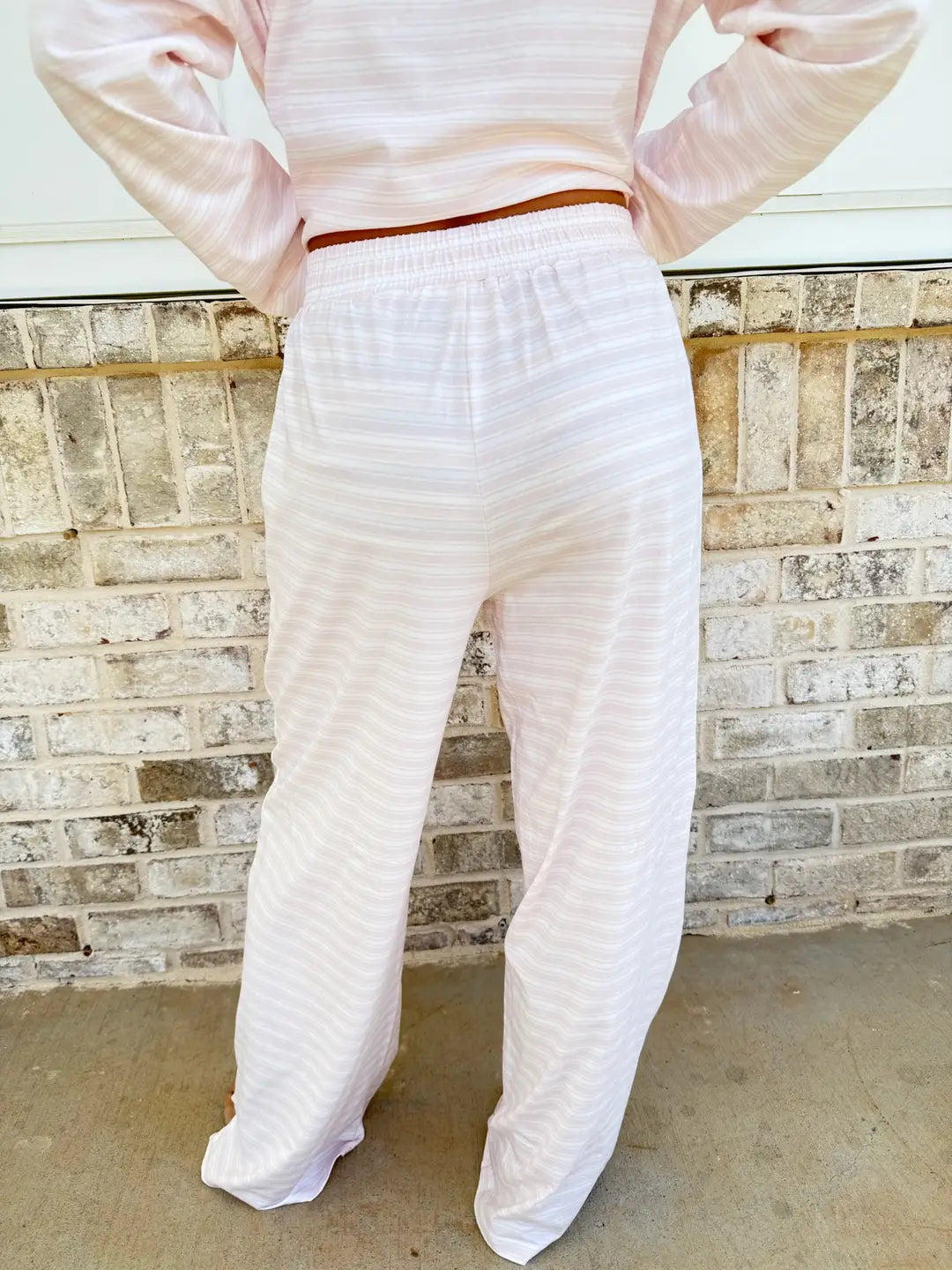 Soft Pink Billie Striped Loungewear Pants