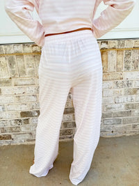 Soft Pink Billie Striped Loungewear Pants