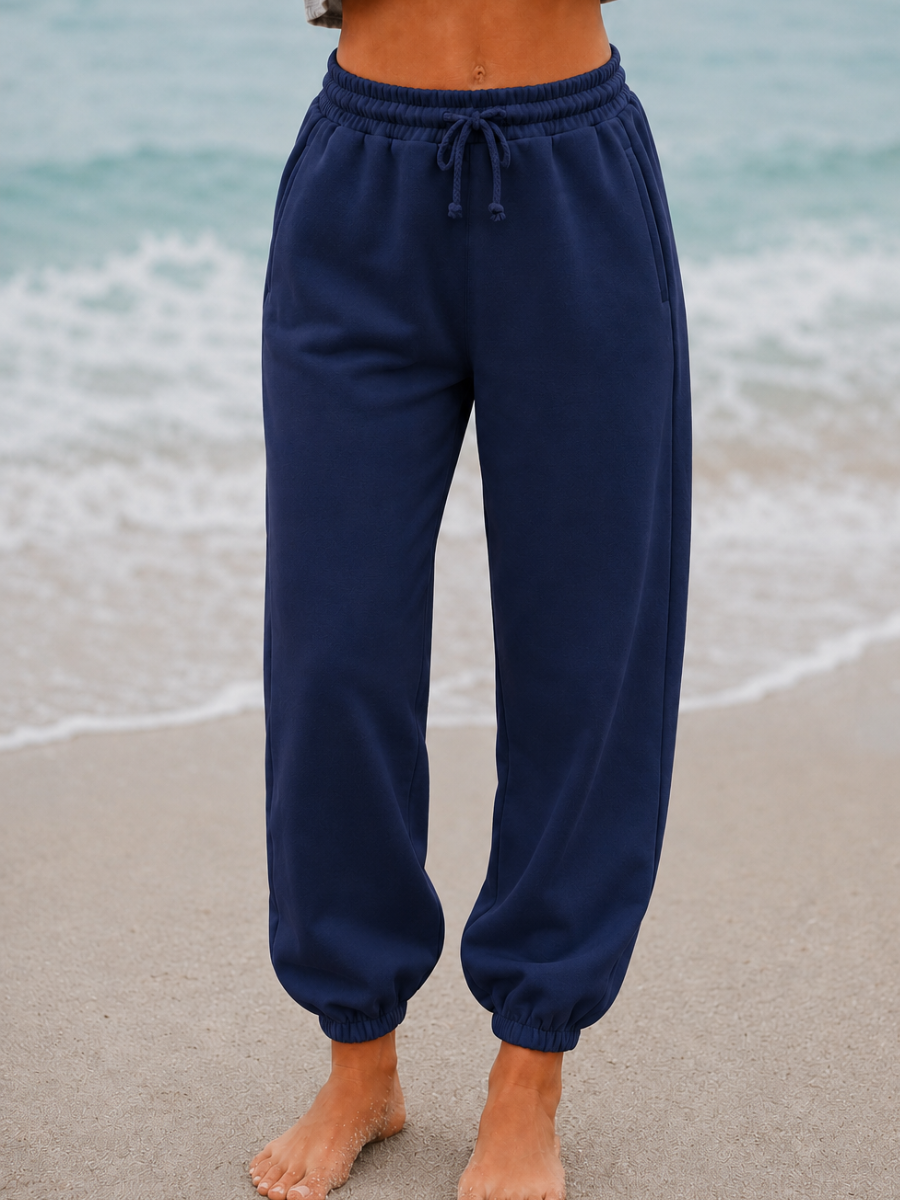 Navy Blue Basic Blank Jogger Sweatpants