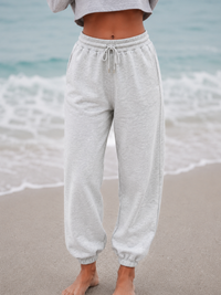 Pearl Grey Basic Blank Jogger Sweatpants