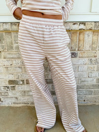 Taupe Brown Billie Striped Loungewear Pants