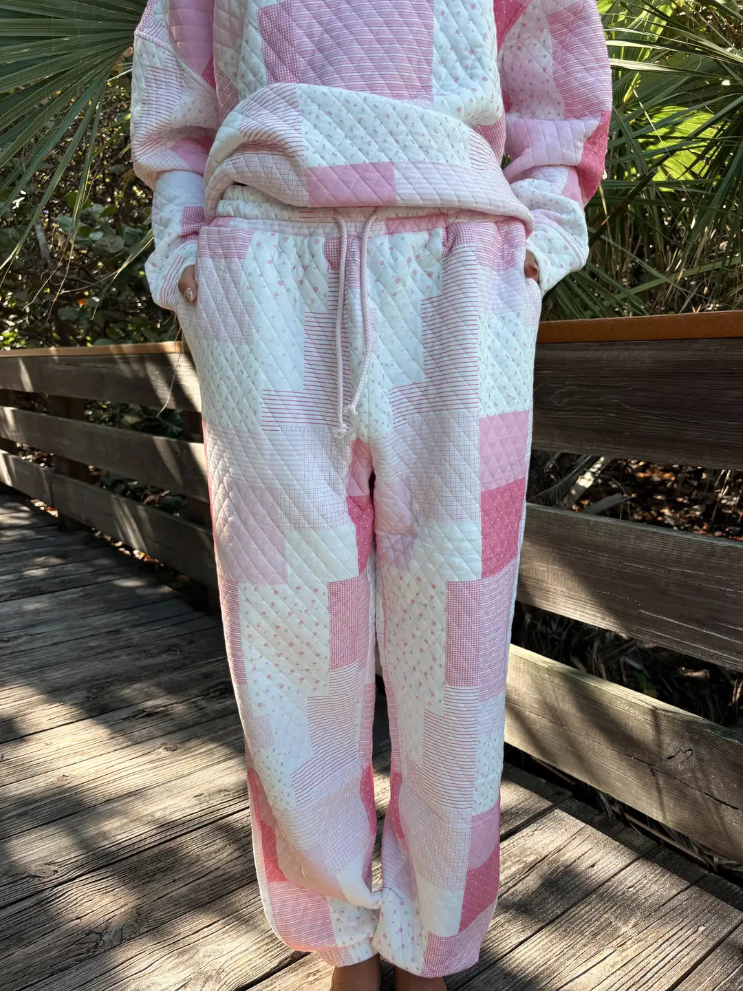 Margo Patchwork Quilted Jogger Sweatpants