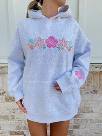 Island Flower Embroidered Hoodie