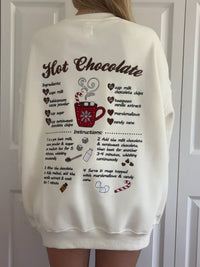 Hot Chocolate Recipe Christmas Embroider Sweatshirt