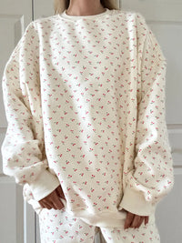 Blank Ivory Cherries All Over Sweatshirt