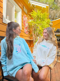 Detailed Surfboard Embroidered Hoodie