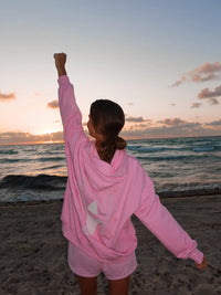 Lottie Pink Embroidered Sweat Shorts 100% Cotton