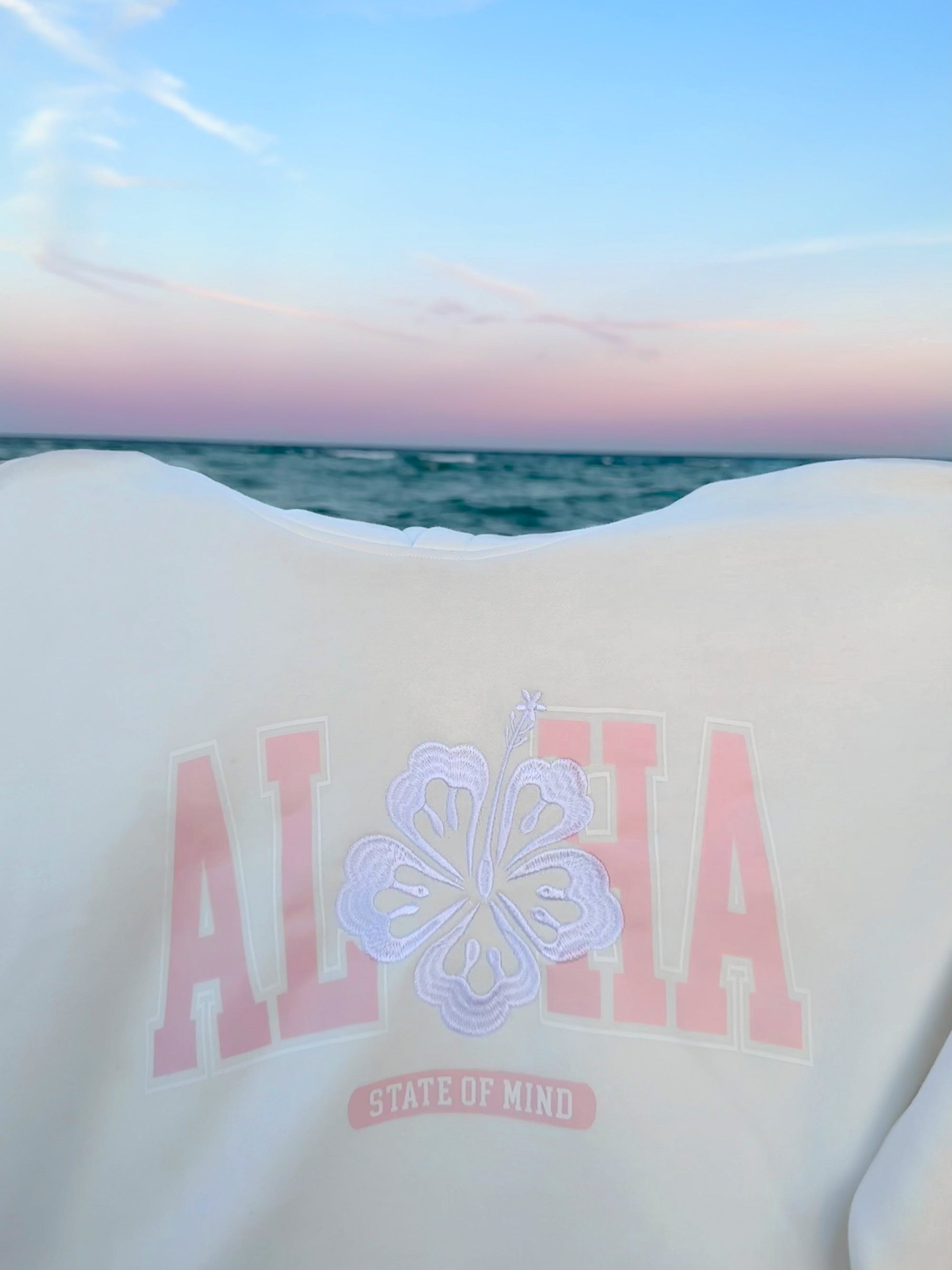 ALOHA PRINTED EMBROIDER HOODIE - Sunkissedcoconut