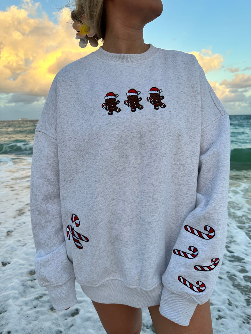 Pearl Grey Gingerbread Recipe Christmas Embroider Sweatshirt