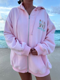 SURFS UP ZIP-UP HOODIE - Sunkissedcoconut