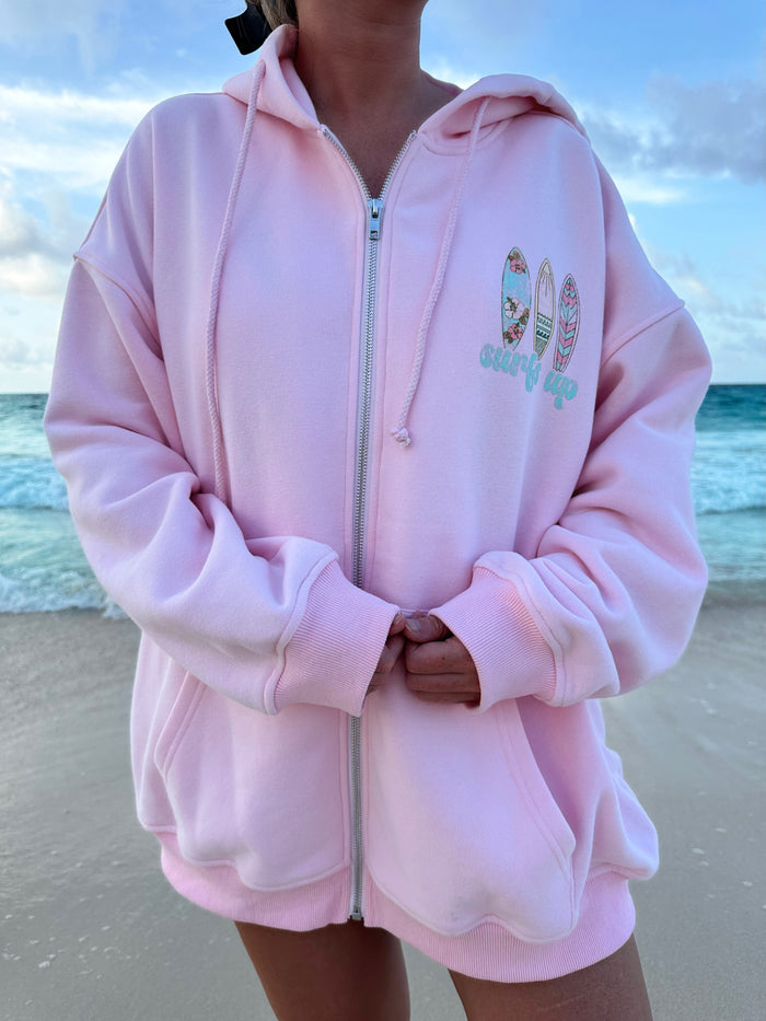 SURFS UP ZIP-UP HOODIE - Sunkissedcoconut