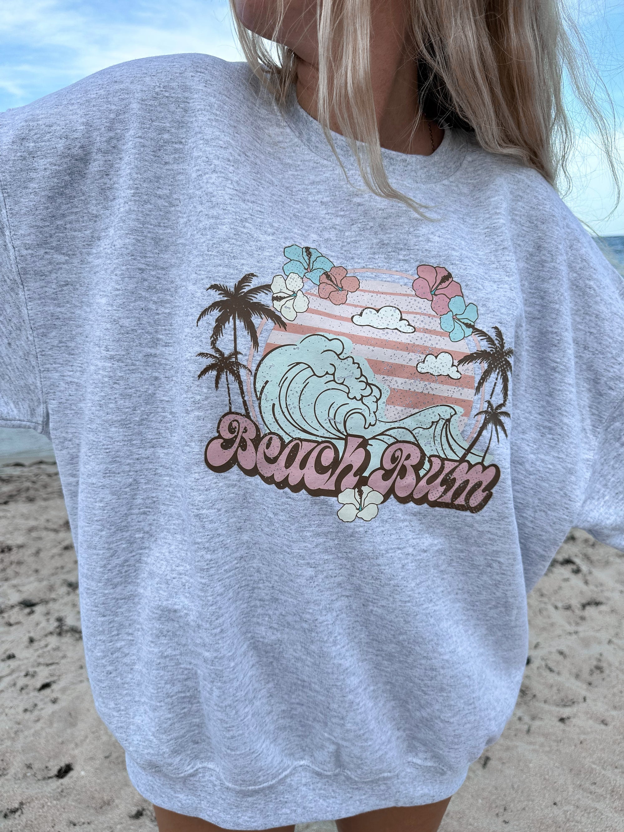BEACH BUM WAVES SWEATSHIRT - Sunkissedcoconut