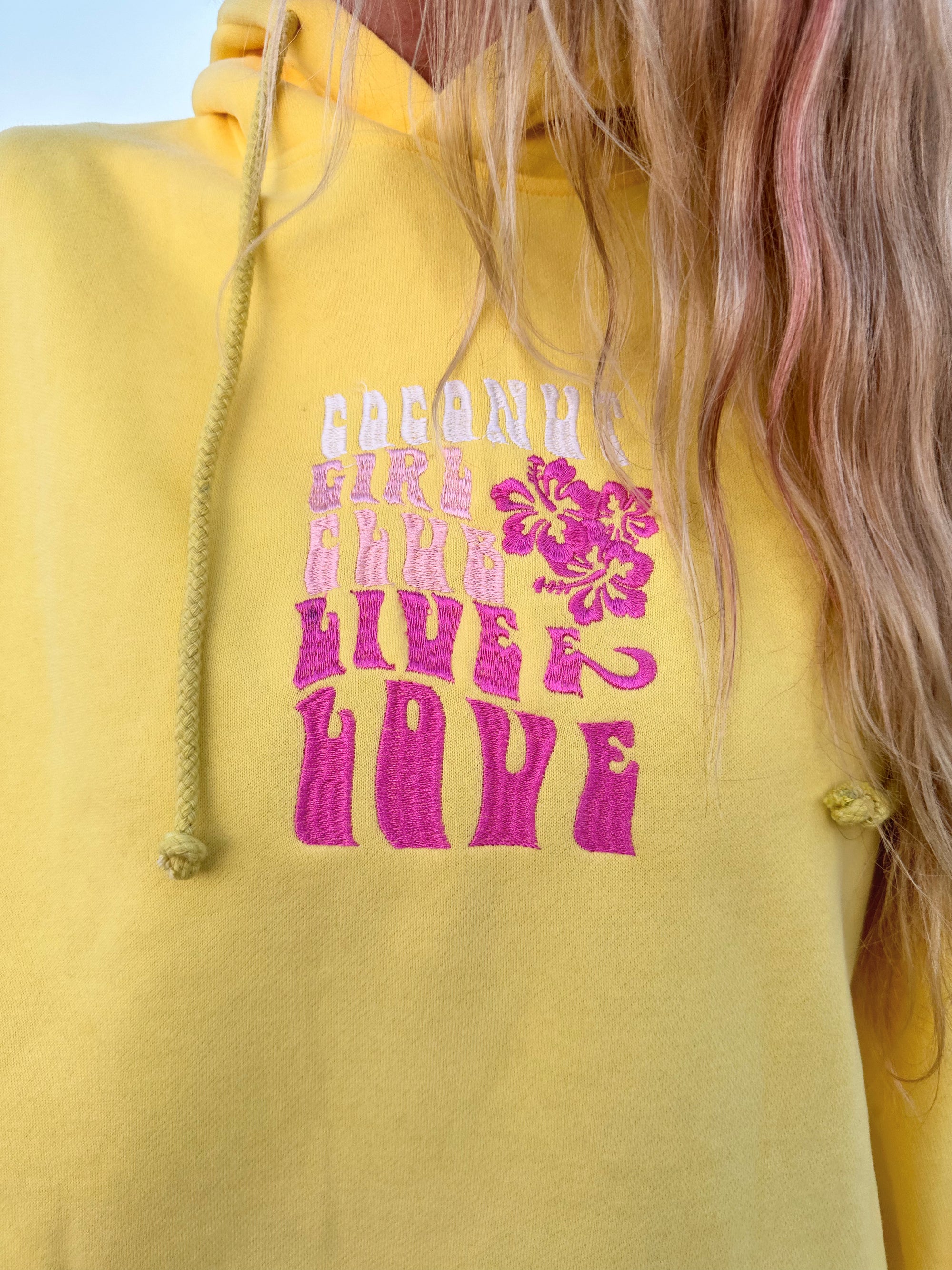 COCONUT GIRL EMBROIDER HOODIE - Sunkissedcoconut