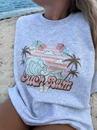 BEACH BUM WAVES SWEATSHIRT - Sunkissedcoconut
