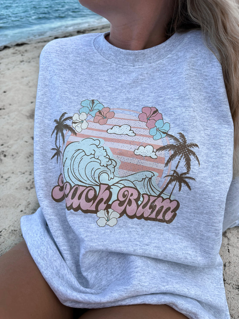 BEACH BUM WAVES SWEATSHIRT - Sunkissedcoconut