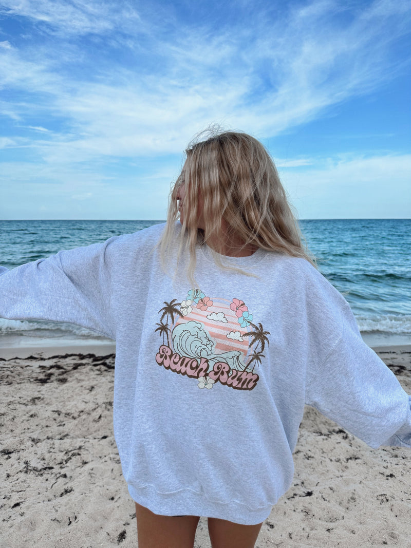 BEACH BUM WAVES SWEATSHIRT - Sunkissedcoconut