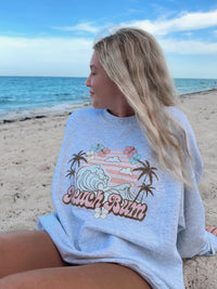 BEACH BUM WAVES SWEATSHIRT - Sunkissedcoconut