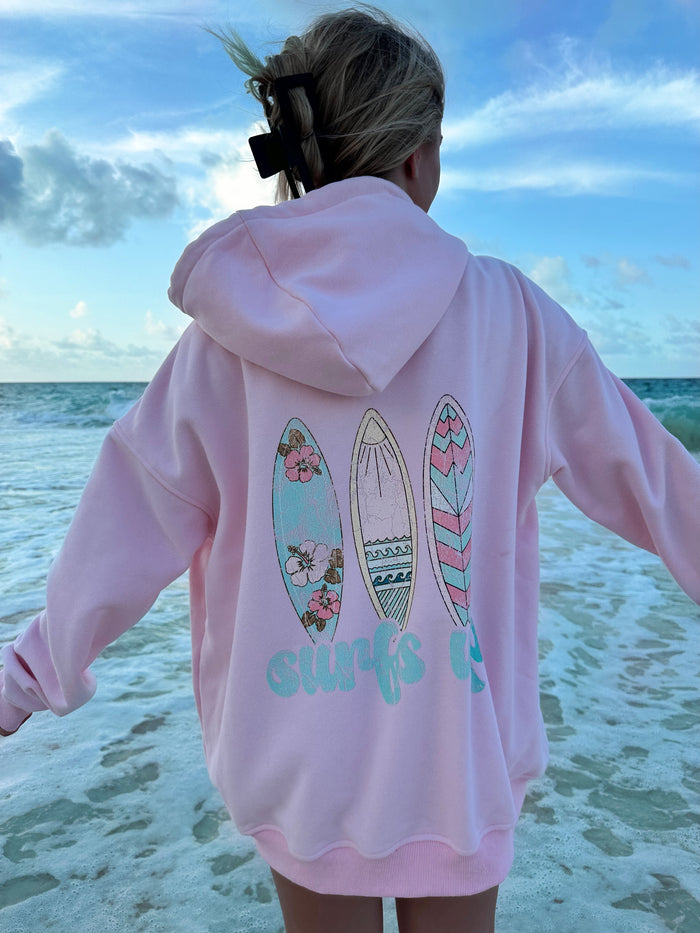 SURFS UP ZIP-UP HOODIE - Sunkissedcoconut
