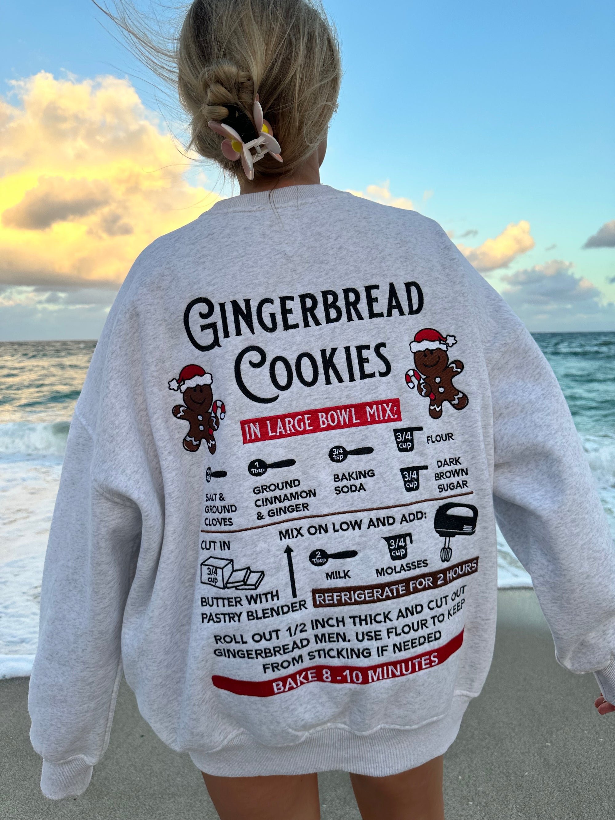 Pearl Gingerbread Recipe Christmas Embroider Sweatshirt