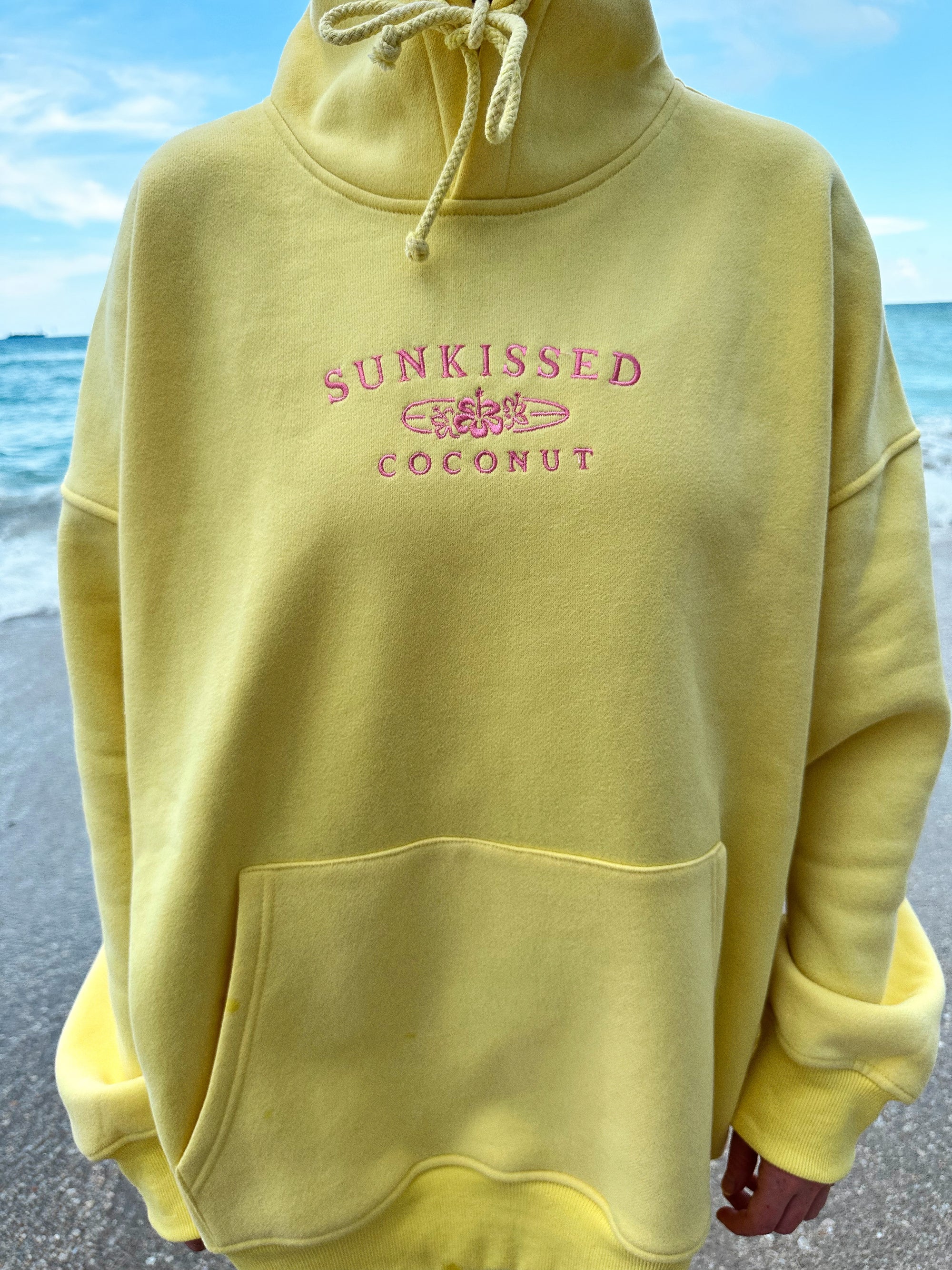 Sunkissedcoconut Embroider Yellow Hoodie