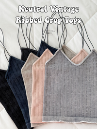 NEUTRAL VINTAGE RIBBED SEAMLESS TANKTOPS - Sunkissedcoconut